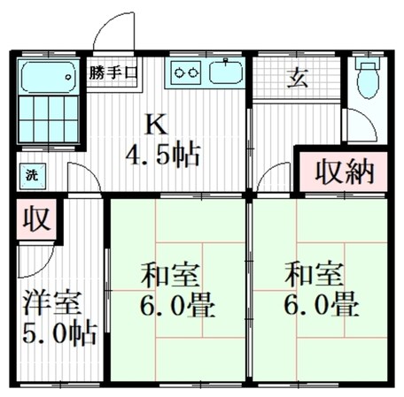 栄和5丁目平屋貸家の物件間取画像